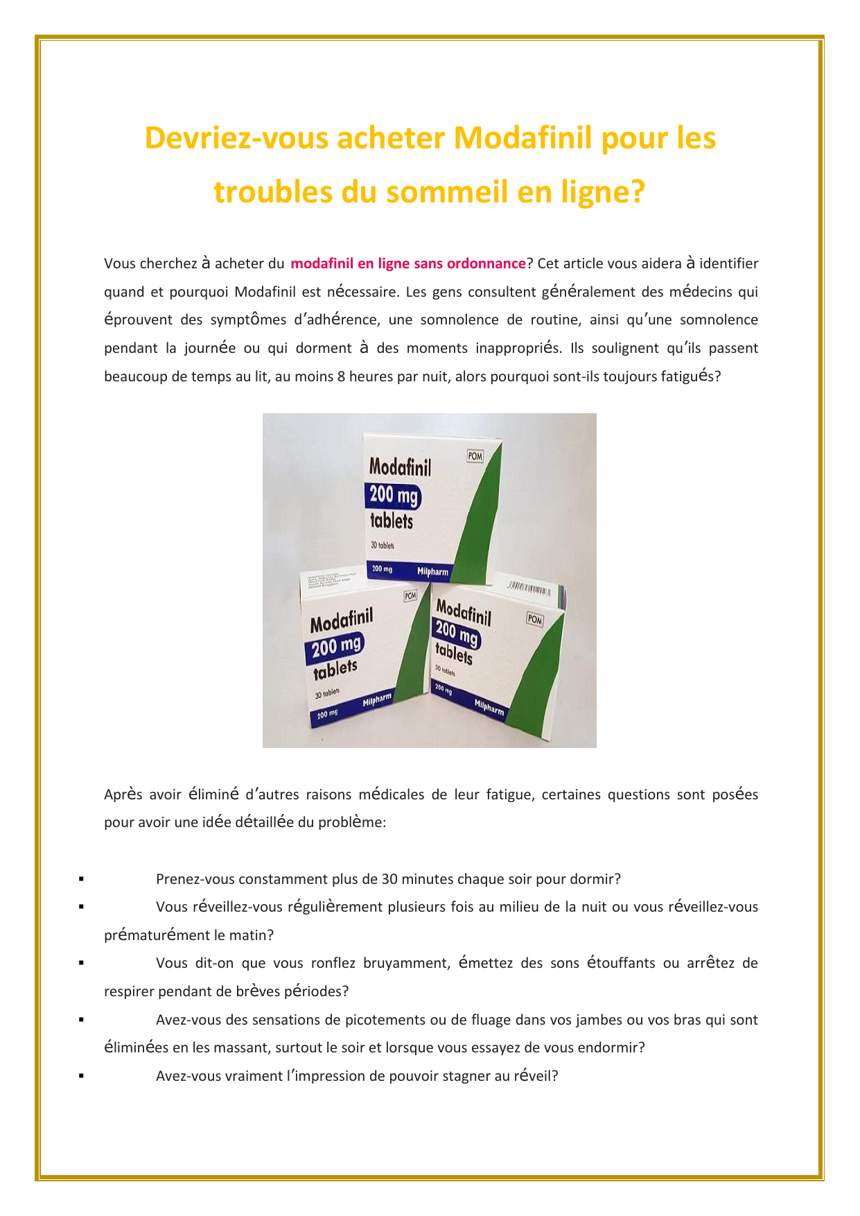 acheter armodafinil générique