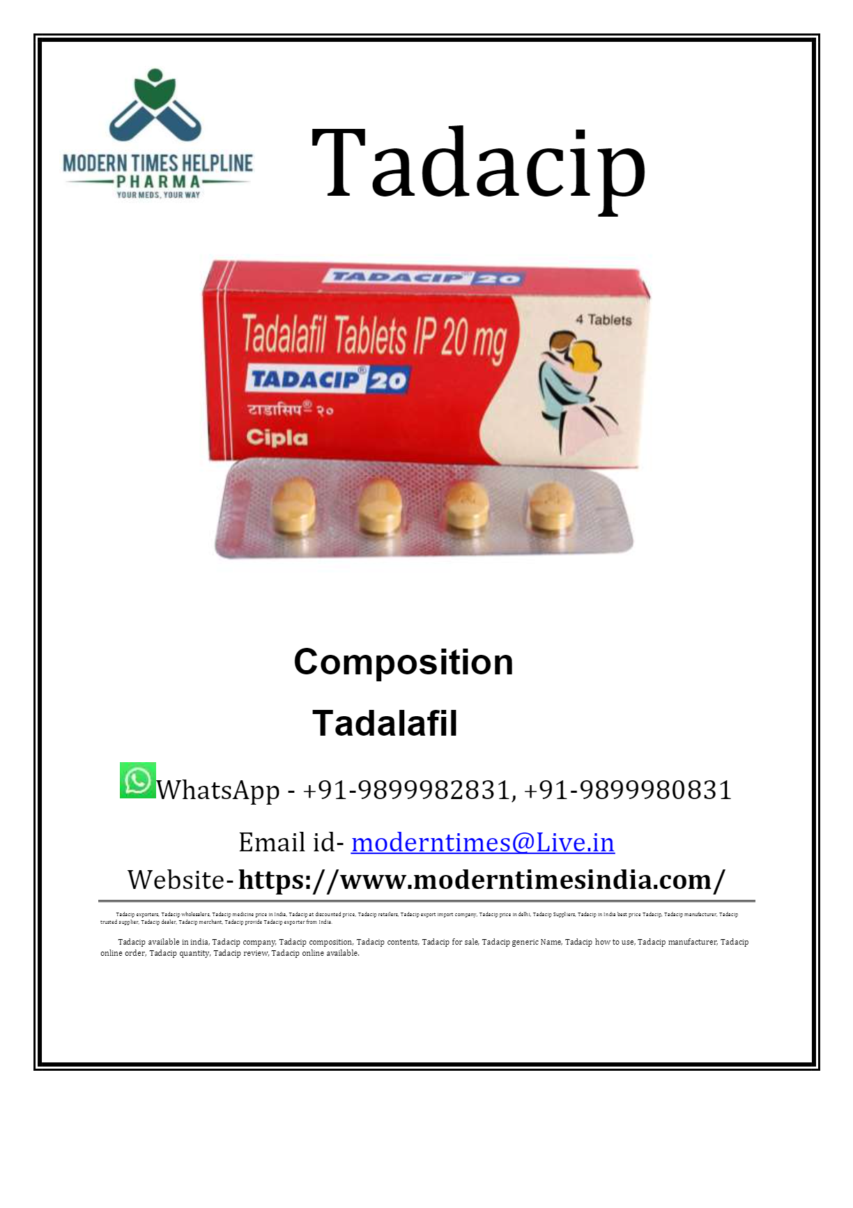 Prix du tadacip