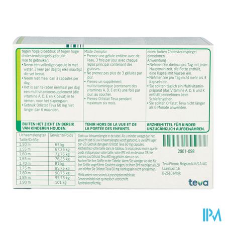 Orlistat sandoz 60 mg prix