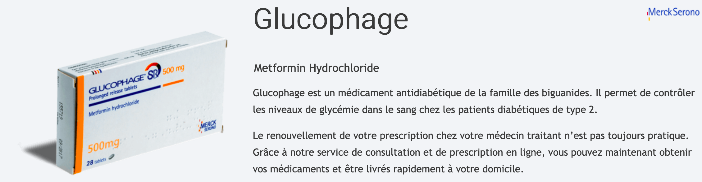 glucophage 500 sans ordonnance