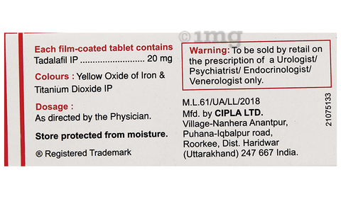 tadacip prix