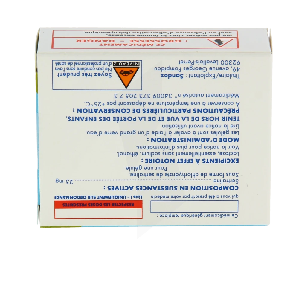 Sertraline 25mg avis