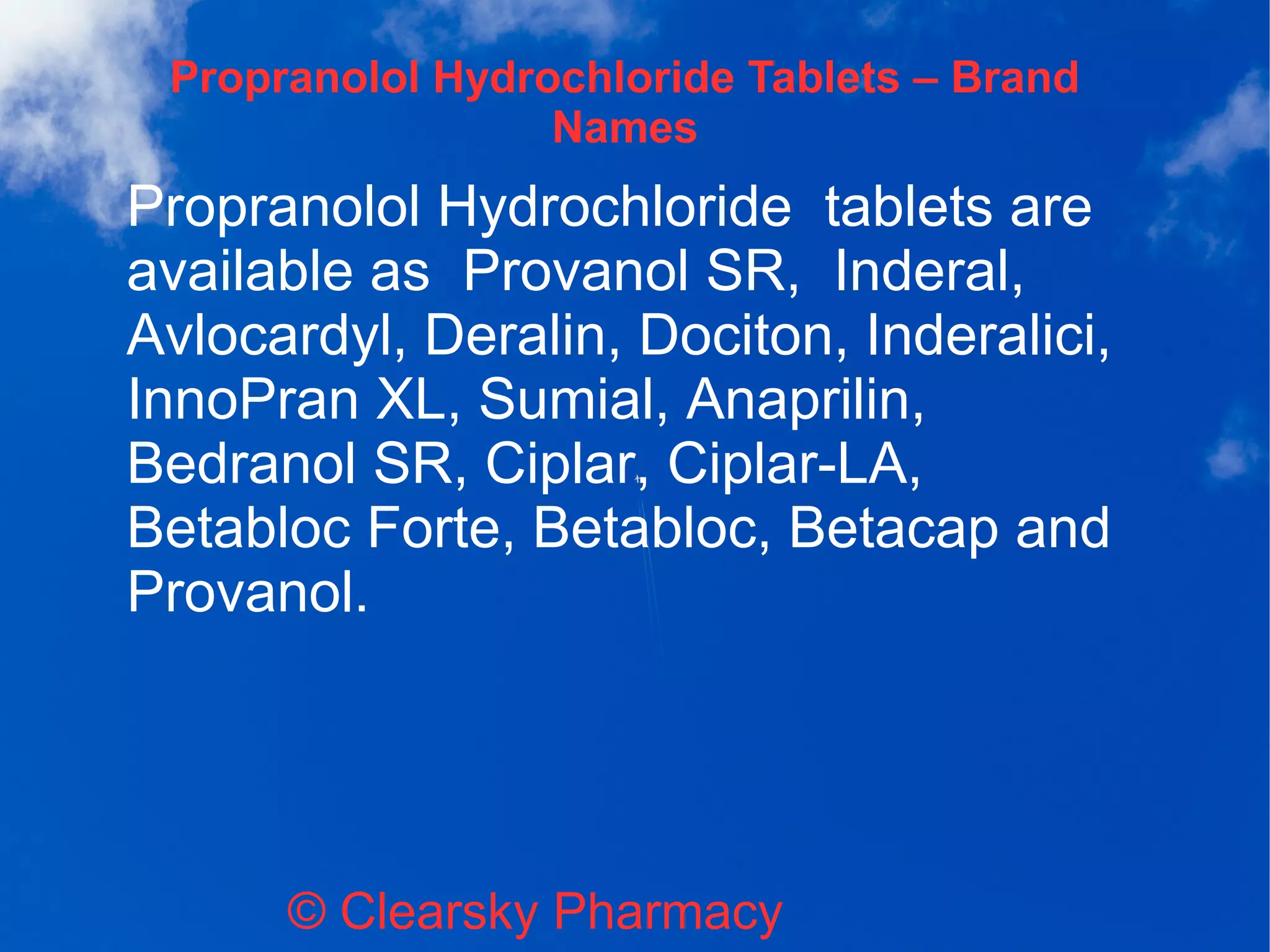 Propranolol Bedranol 80mg