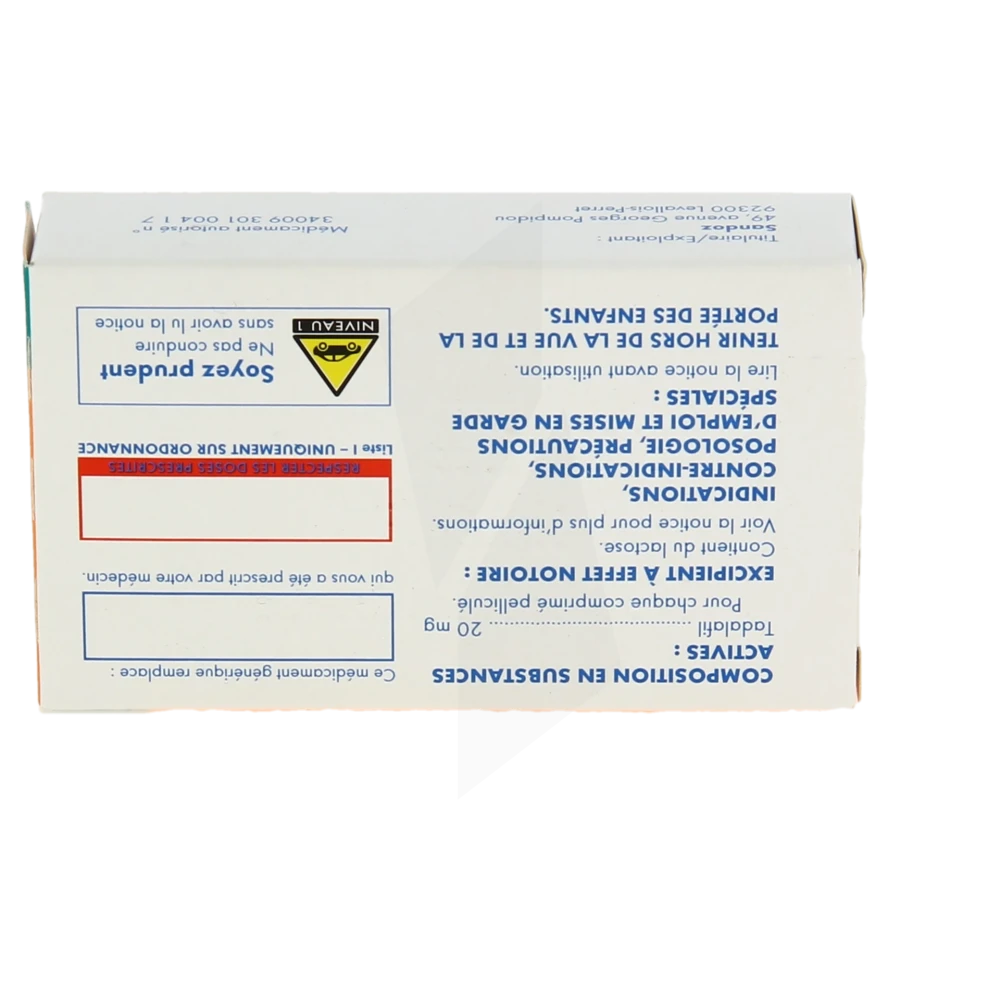 Prix tadalafil sandoz
