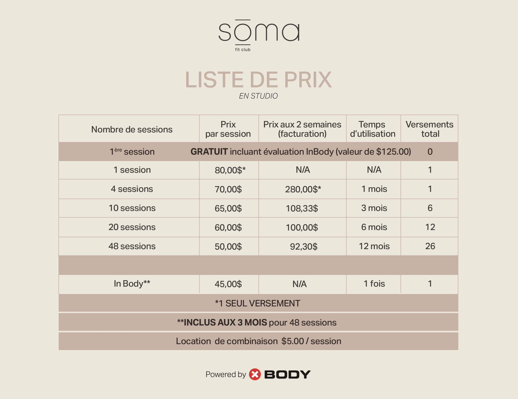 Prix du soma