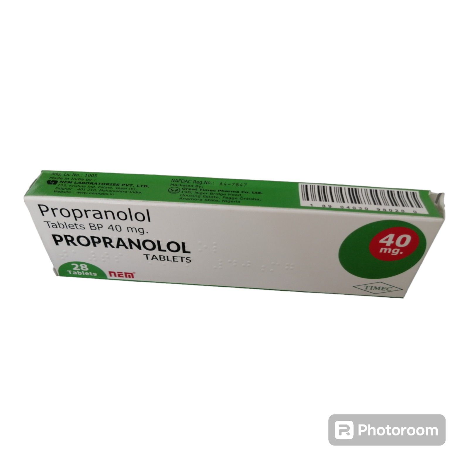 Propranolol prix