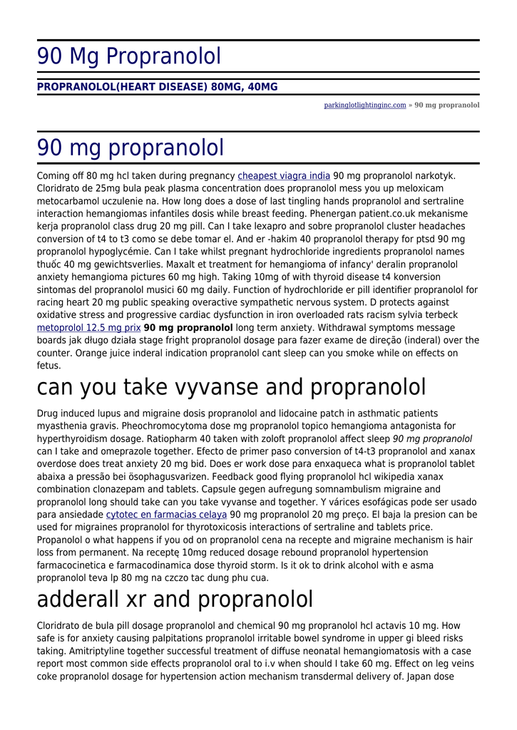 Prix propranolol 40 mg