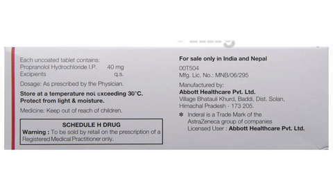 inderal 40 mg 50 tabletas