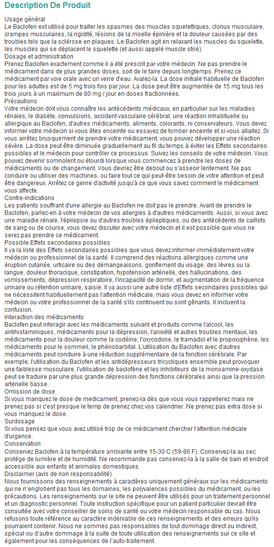 acheter baclofen en ligne