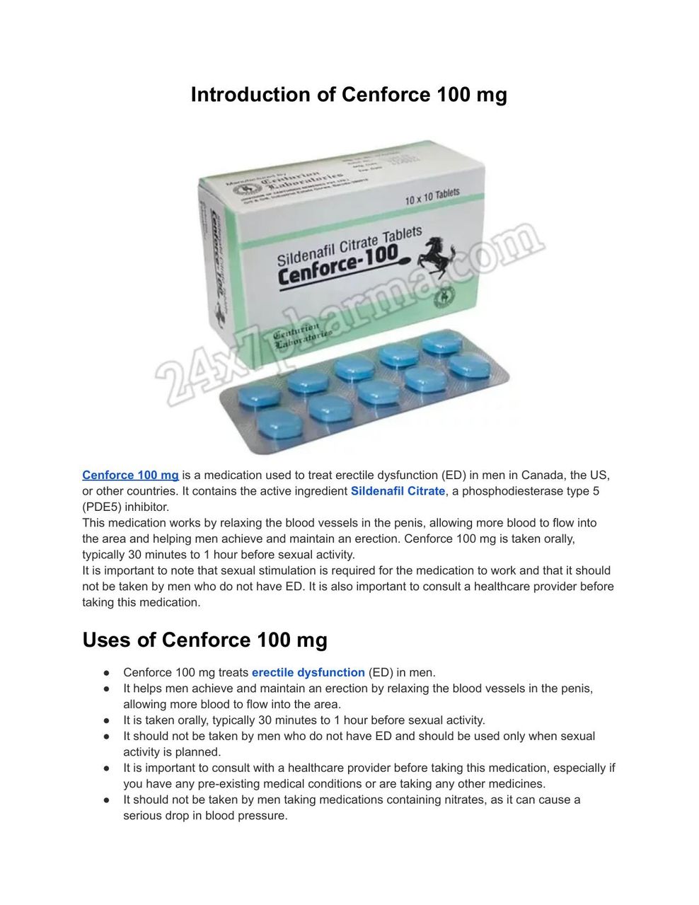 Sildenafil 100mg Cenforce Sildenafil 100mg Cenforce