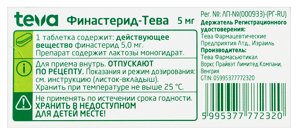 finasteride teva prix