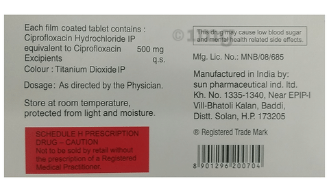 Cipro 500 mg qd