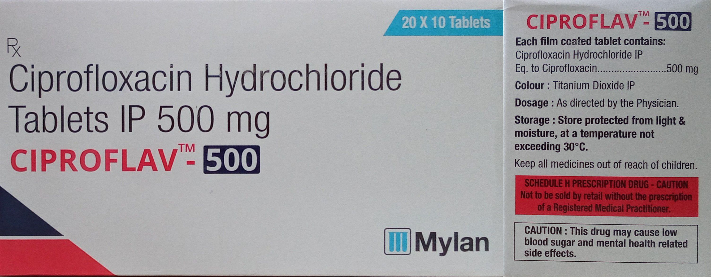 ciprofloxacin 500 mg mylan