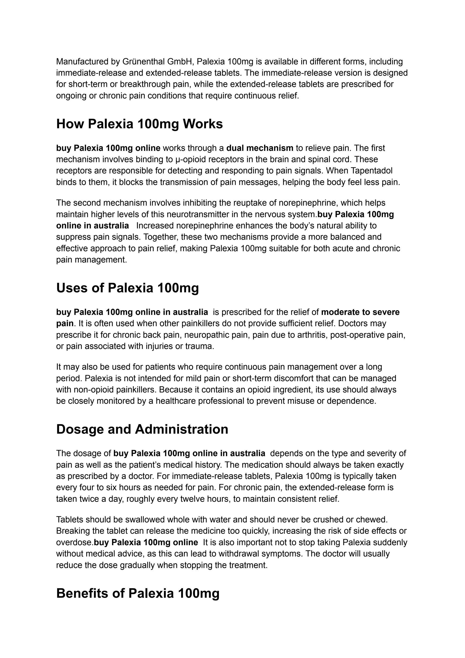 Palexia 100mg online