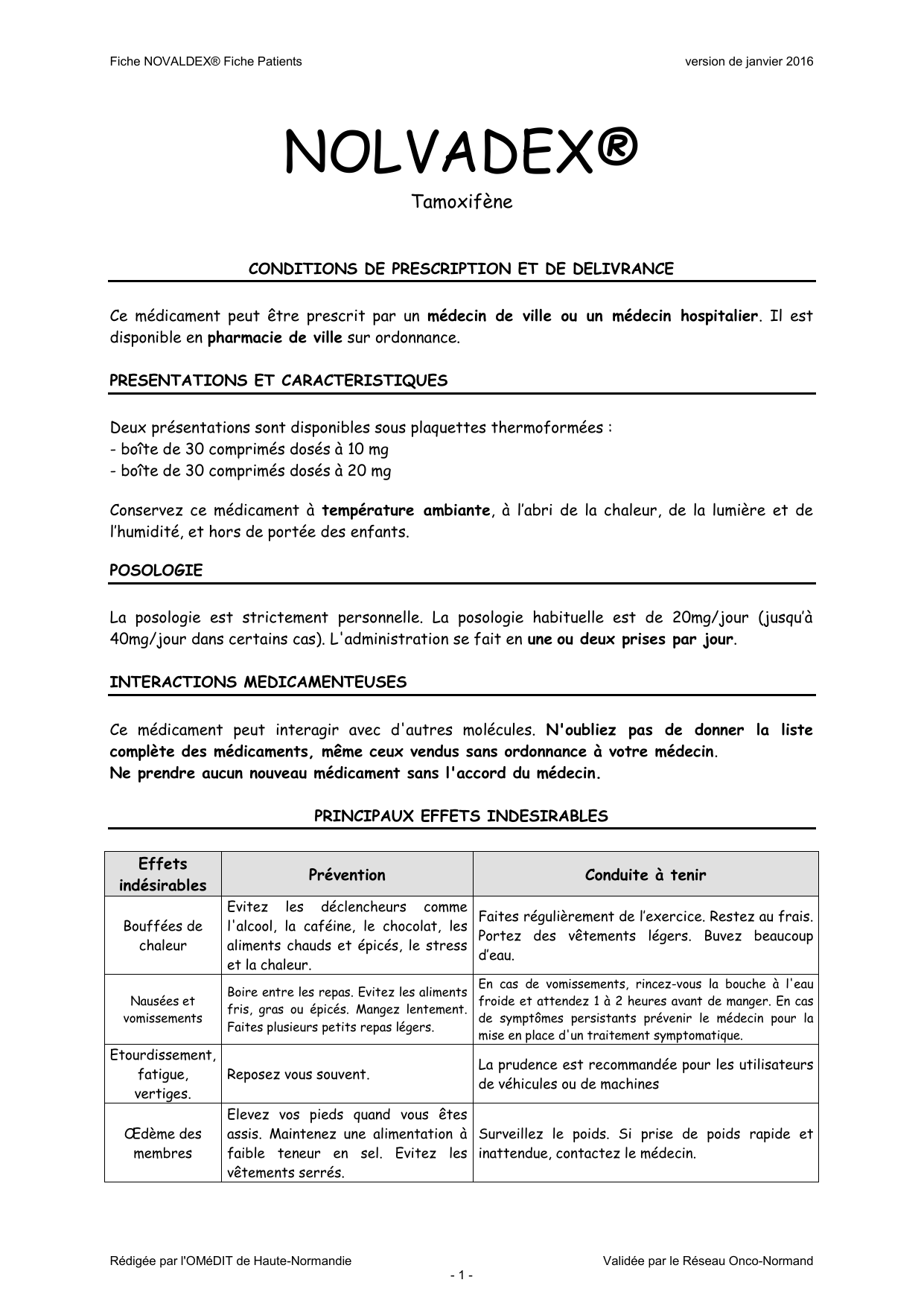 Nolvadex sans ordonnance