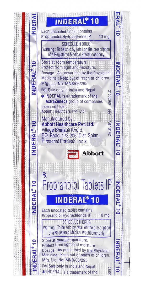 Propranolol 10 Mg Inderal