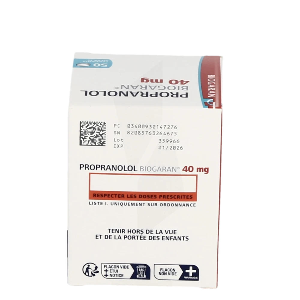 Propranolol 40 mg prix france