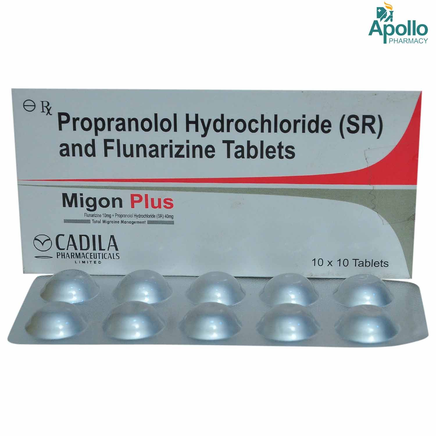Propranolol 40 mgflunarizine 10 mg