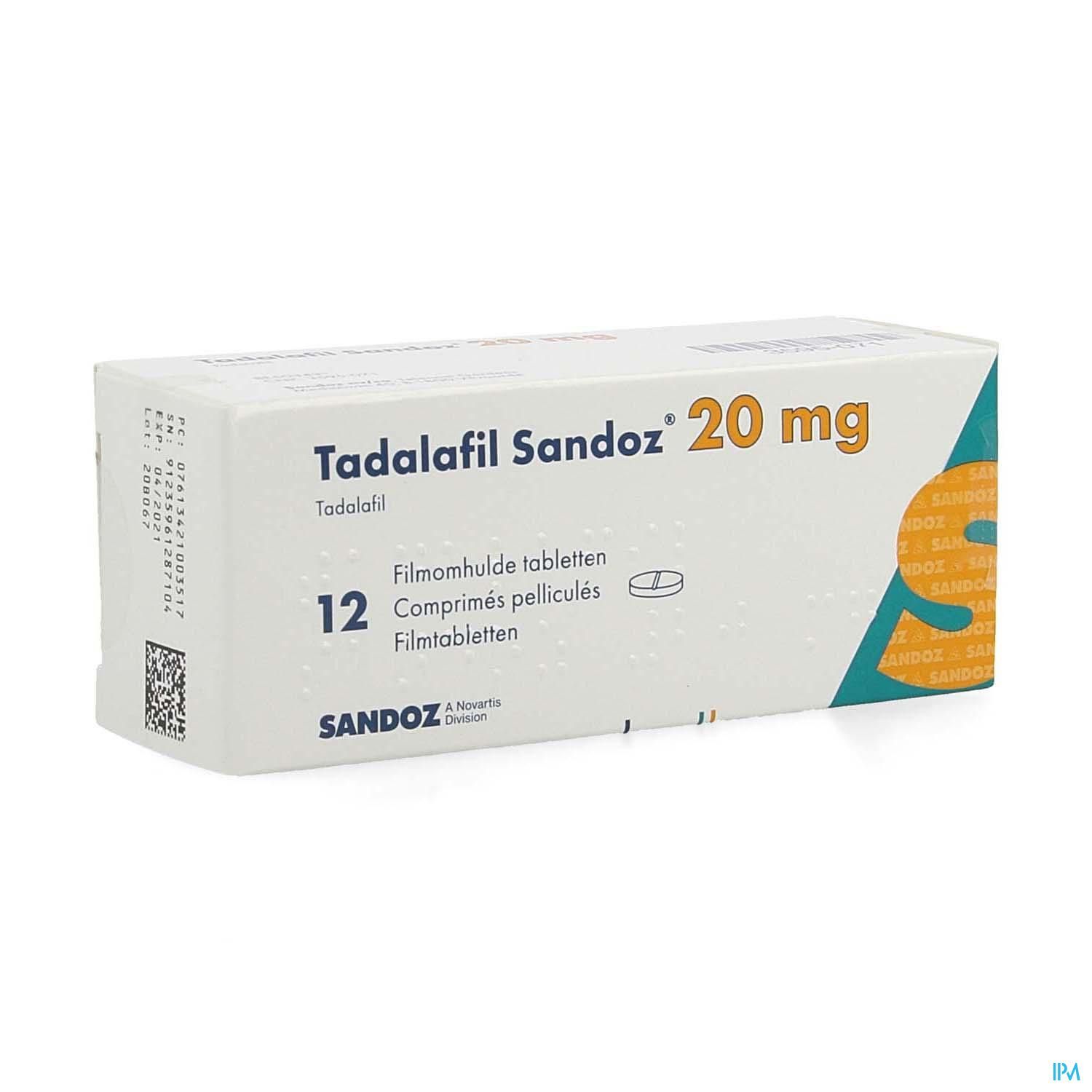 tadalafil 20 mg boîte de 12 prix