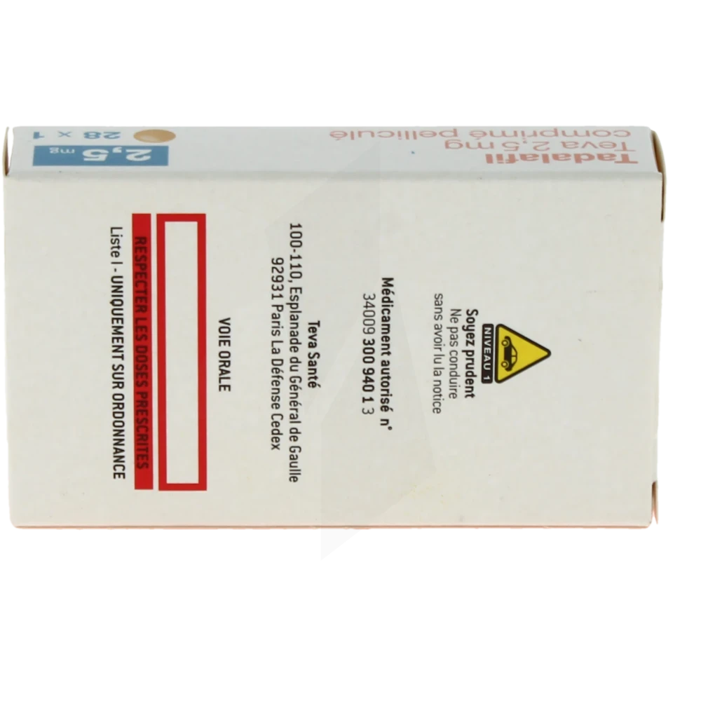 Tadalafil teva 2 5 mg prix